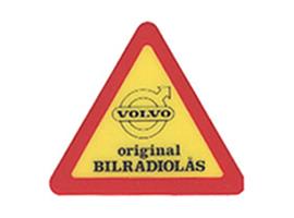 Sticker Original bilradiolas rood op geel driehoek Volvo ond