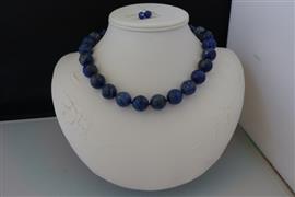 Gefacetteerde LAPIS LAZULI  ketting/oorhanger-set