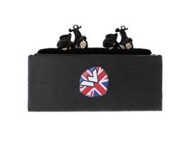 Warrior, Vespa Enamel Cuff Links Black.