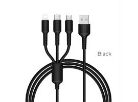 3 in 1 - USB-C / Lightning / Micro USB - oplaadkabel zwart