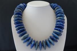 LAPIS LAZULI (3 cm) ketting/oorhanger-set