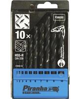 Piranha HSS metaalboren cassette, 10 stuks 1 - 10mm X56030