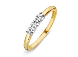 Excellent Jewelry Geelgouden Bolstaande Ring met Zirkonia’s