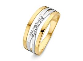 Excellent Jewelry Bicolor Opengewerkte Ring met Zirkonia’s