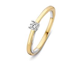 Excellent Jewelry Slanke Bicolor Ring met Solitaire Diamant