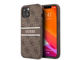 Guess iPhone 13 Hardcase Backcover Hoesje 4G Brown Stripe -