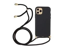 Apple iPhone 13 Pro Max Soft TPU Case with Strap - Zwart