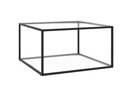 vidaXL Table basse Noir avec verre trempé 90x90x50 cm