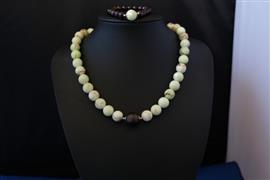 LEMON CHRYSOPRAAS - GRANAAT ketting/armband-set