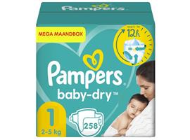 Pampers - Baby Dry - Maat 1 - Mega Maandbox - 258 luiers
