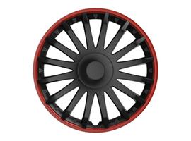 Wieldoppen 14 inch - Crystal RO zwart en rood - set van 4 st