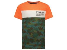 Oranje t-shirt Colorblock Camo Tygo & Vito