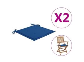 vidaXL Coussins de chaise de jardin 2 pcs Bleu royal 40x40x3