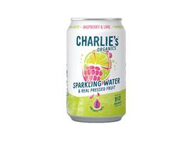 Charlies Organics sparkling water raspberry & lime