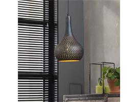 Hanglamp 1x industry concrete kegel/Zwart bruin