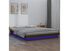 vidaXL Bedframe met LED hout honingbruin 120x190 cm 4FT Smal