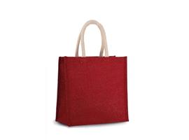 Shopper van jutecanvas rood