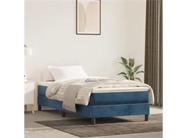 vidaXL Sommier à ressorts de lit Bleu foncé 90x200 cm Velour