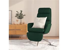 vidaXL Chaise de relaxation avec repose-pied Vert foncé Tiss