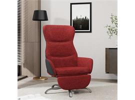 vidaXL Chaise de relaxation avec repose-pied Rouge bordeaux