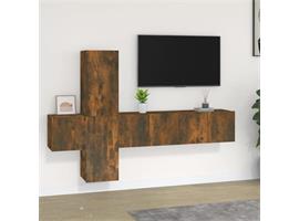 vidaXL 5-delige Tv-meubelset bewerkt hout gerookt eikenkleur