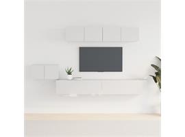 vidaXL 5-delige Tv-meubelset bewerkt hout wit