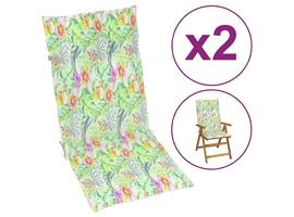 vidaXL Coussins de chaise de jardin 2 pcs Motif de feuilles