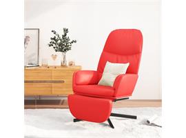 vidaXL Chaise de relaxation avec tabouret Rouge Similicuir