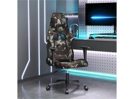 vidaXL Chaise de jeu de massage Noir et camouflage Tissu