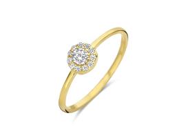 Gouden Zirkonia Halo Ring