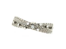 Witgouden gevlochten armband met diamant 14 krt  €4247.5