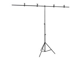 vidaXL Achtergrondstandaard T-vormig 201x60x(70-200) cm zwar