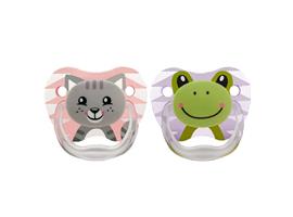 Dr Browns Fopspeen Fase 1 Roze 2-pack animal faces