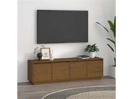 vidaXL Tv-meubel 156x37x45 cm massief grenenhout honingbruin