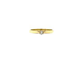 Gouden solitair ring met diamant 14 krt  €147.5