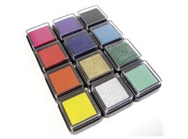 Stempelkussens mini 3x3 cm (12 st.)