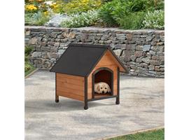 [en.casa] Hondenhok Hundsheim 83x78x88 cm houtkleurig en zwa