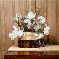 Cheeta glazen schaal - Magnolia - wit - 30cm -