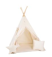 TIPI tent Beige met pompons en accessoires TIPI met pompons