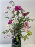 Fuchia klaprozen - boeket - zijden bloemen - 50cm -