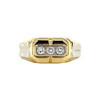 Bicolour gouden heren ring met diamant 18 krt  €1175