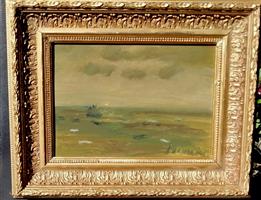 C. Permeke  Boten op zee  olieverf op  karton