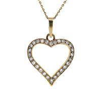 Gouden hanger hart met diamant 14 krt  €1247.5