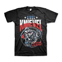Evel Knievel Wheelie T-shirt - Zwart