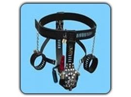 Man Kuisheid Harness Hand manchet 2 Vibrating Plug