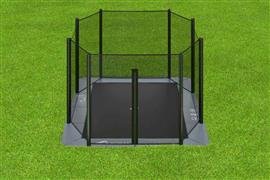 Akrobat Orbit Flat to the ground Trampoline 335x244cm met net Antraciet