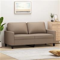 Tweezitsbank 140 cm kunstleer cappuccinokleurig