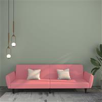 Slaapbank 2-zits fluweel roze
