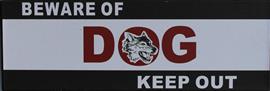 Tekstbord: Beware of Dog Keep Out