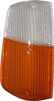 Glas knipperlicht 240+260 rechts oranje/wit -1980 richtingaanwijzerglas 240 260 3 schroef bev Volvo 